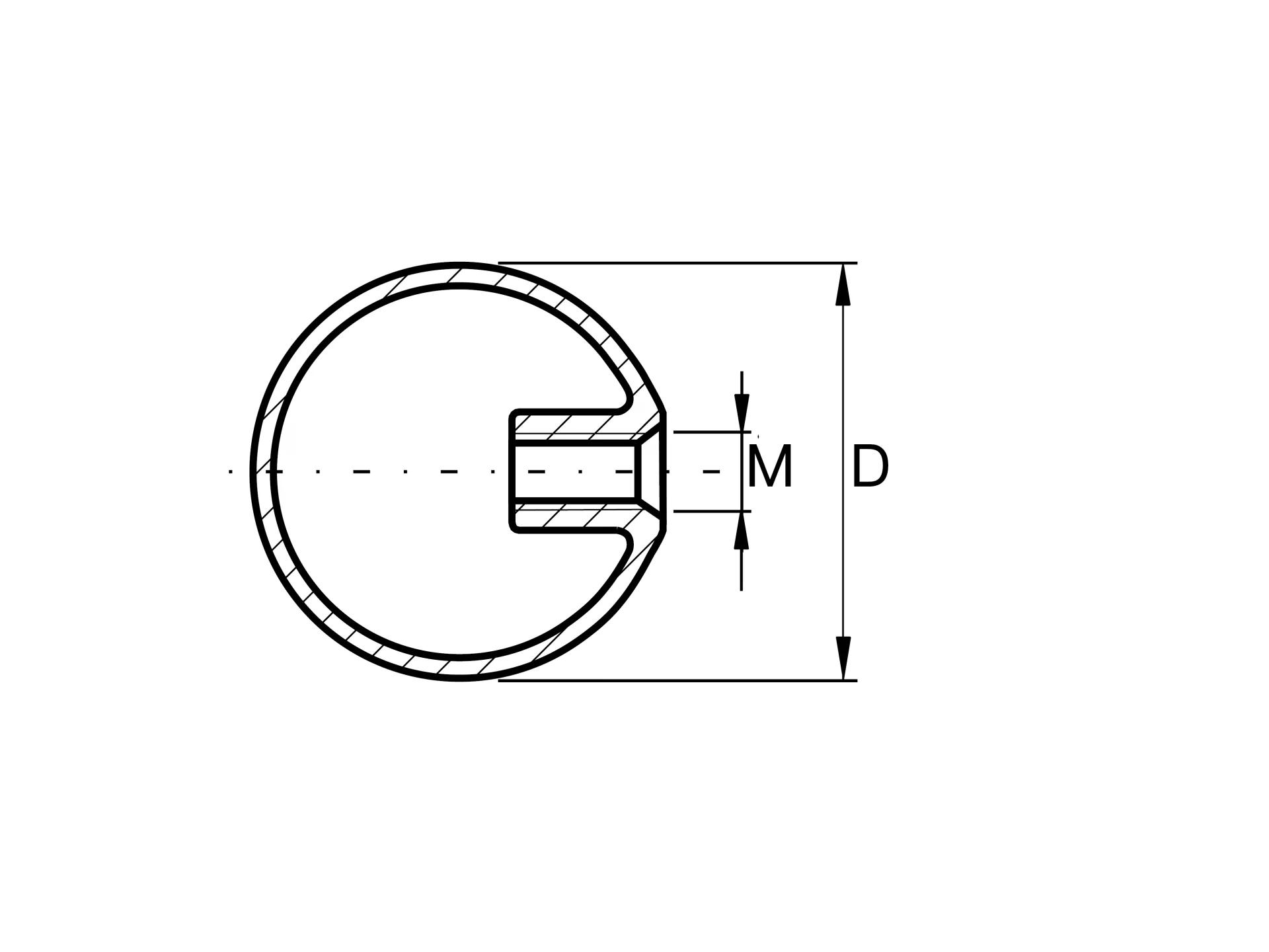 Hohlkugel Edelstahl V2A Ø 80 mm mit M10 Gewinde geschliffen-11-4064-A.4