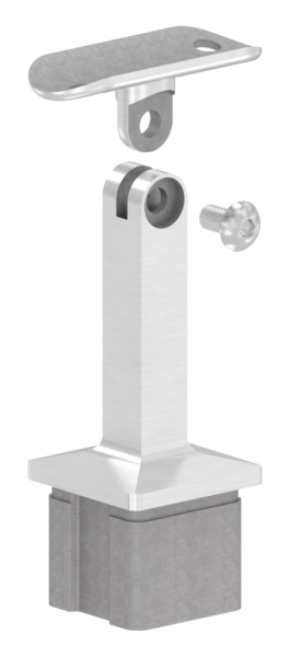 Endkappe Edelstahl V2A 40x40x3-0 mm mit Gelenkstift fuer Ø 42-4 mm Handlauf-88-1151220-240.3