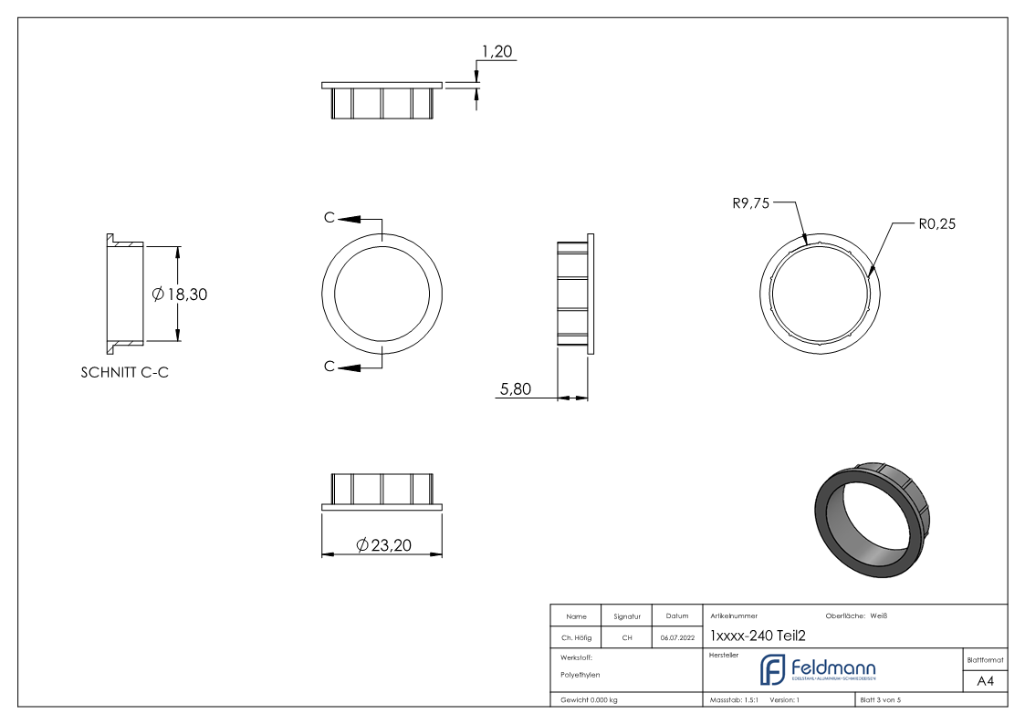 Kurzschild, Abmessung: 32 x 87 x 6mm, V2A