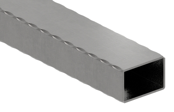 Rechteckrohr | gehämmert | Maße: 60x40x2,5 mm | Länge: 3000 mm | Stahl S235JR, roh