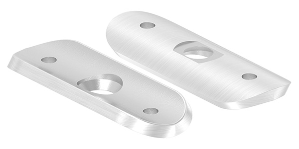 Handlaufanschlussplatte 63x25x4 mm fuer Rohr Ø 33-7 mm zum Vernieten V2A-11-2141.4V