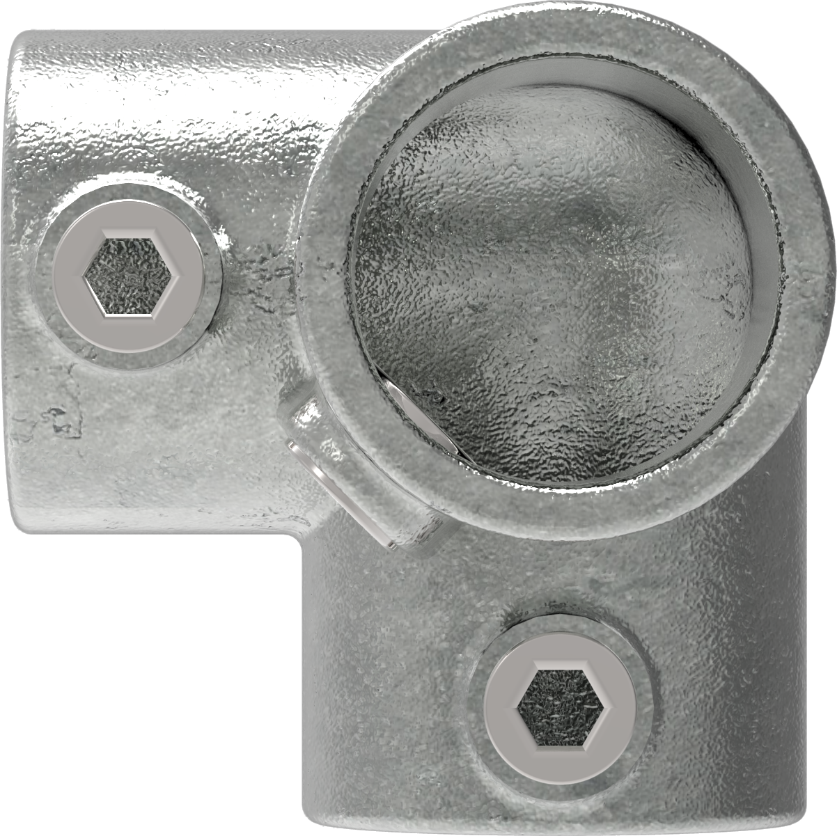 Rohrverbinder | Dreiweg-Eckstück 90° | 128A27 | 26,9 mm | 3/4" | Feuerverzinkt u. Elektrogalvanisiert