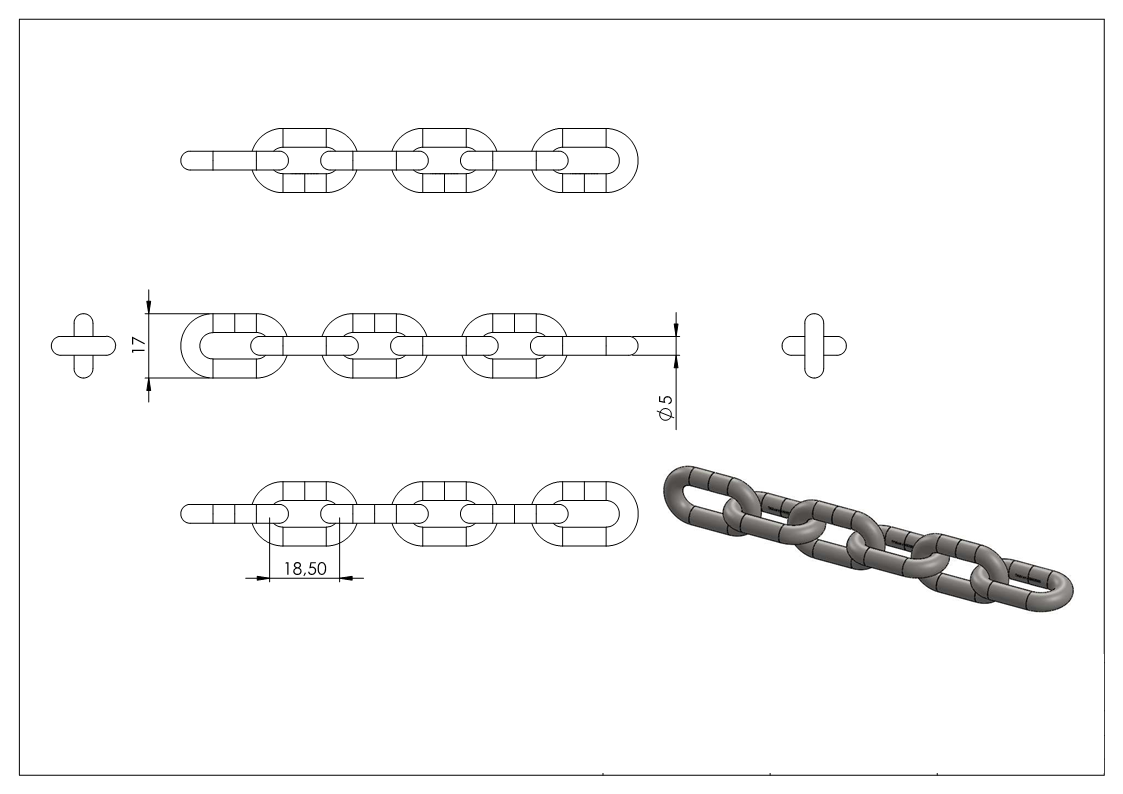 VA-Kette DIN 766, Ø 5mm