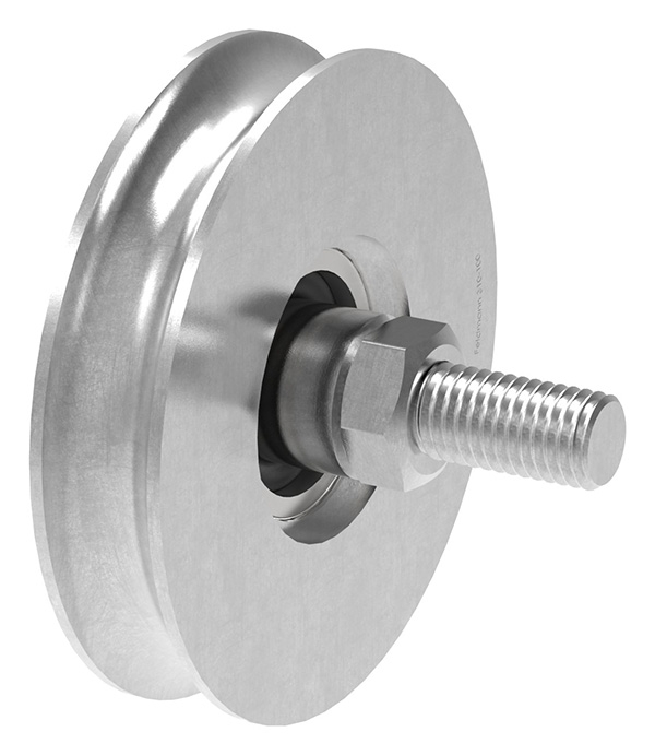 Schiebetorrolle | Ø 98 mm | Rundrille: 15 mm | Stahl S235JR, verzinkt