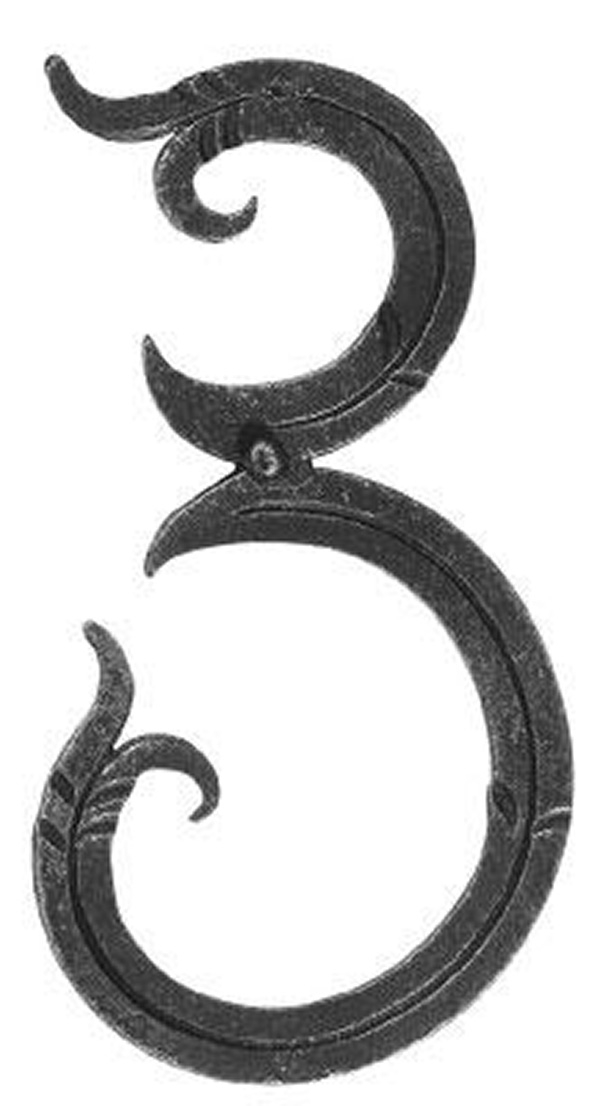 Hausnummer 3 | Abmessung 18x10 cm | Material 12x5 mm | Stahl (Roh) S235JR