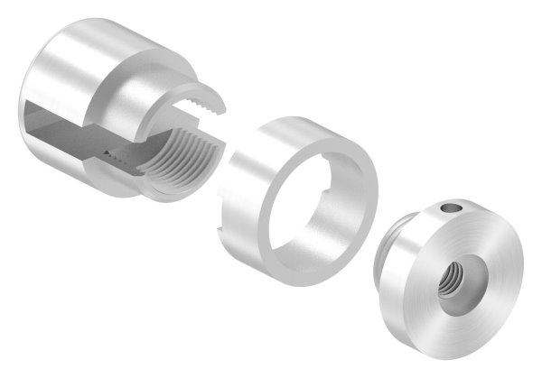 BRENK-fix® Grundhalter fuer Flachstaebe 20 x 6mm- ALU-88-11BR-F206M8.ALU