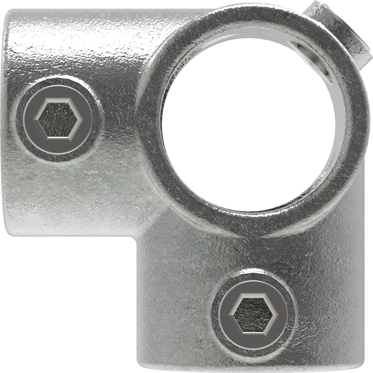 Rohrverbinder | Eckstück durchgehend | 116E60 | 60,3 mm | 2" | Feuerverzinkt u. Elektrogalvanisiert
