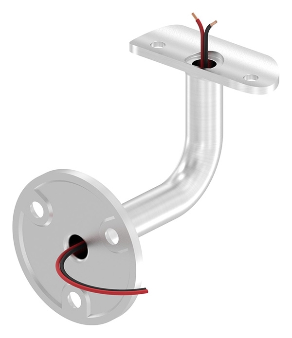 Handlaufhalter V2A fuer Rohr 42-4 mm- Ronde 60x5 mm- Wandabstand 75 mm- mit Kabeldurchfuehrung-88-1150218-240.42