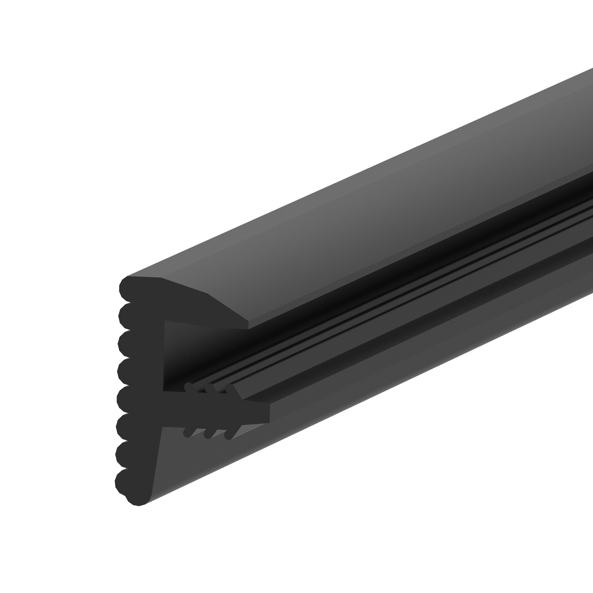 Glasdichtung EPDM fuer Glas 12-21-52 mm- Profil F- Schwarz- 2-5 m-89-11A190004FB025-A.4