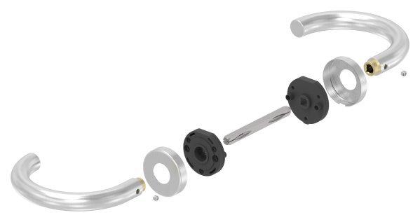 Türdrückerpaar V2A inkl. Drückerstift Modell Olymp
