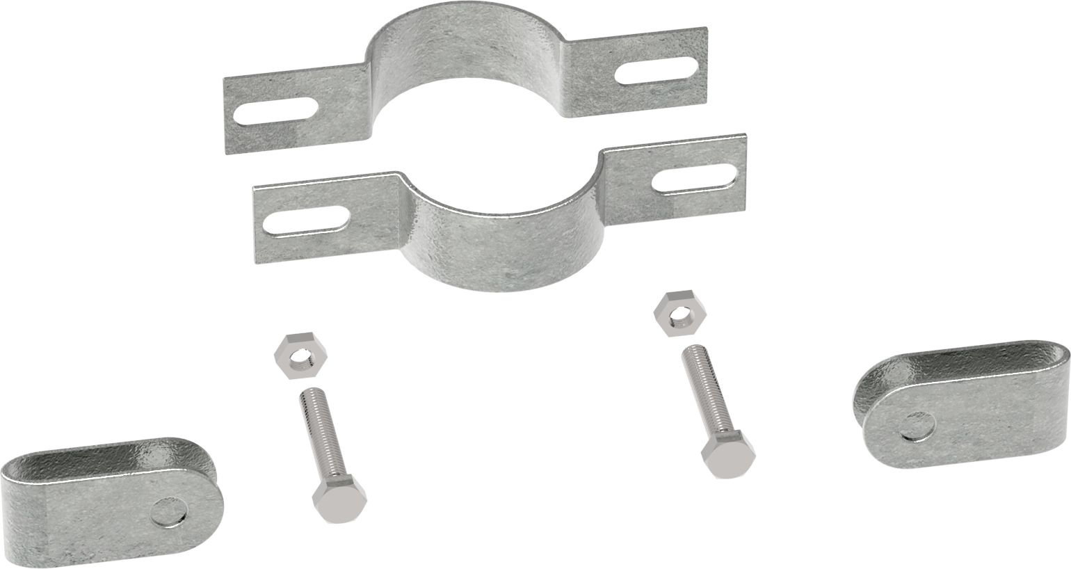 Rohrverbinder | Gitterhalter doppelt | 171E60 | 60,3 mm | 2" | Feuerverzinkt u. Elektrogalvanisiert