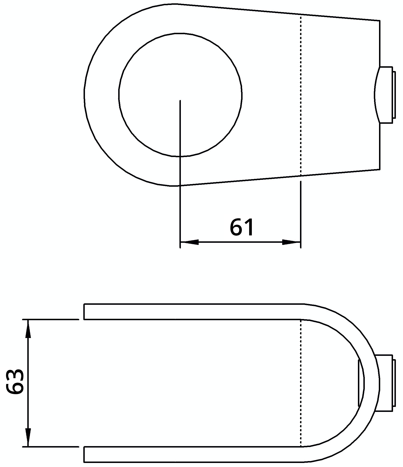 Rohrverbinder Kreuzstueck offen Ø 60-3 mm -2- - Temperguss verzinkt - 160E60-160E60