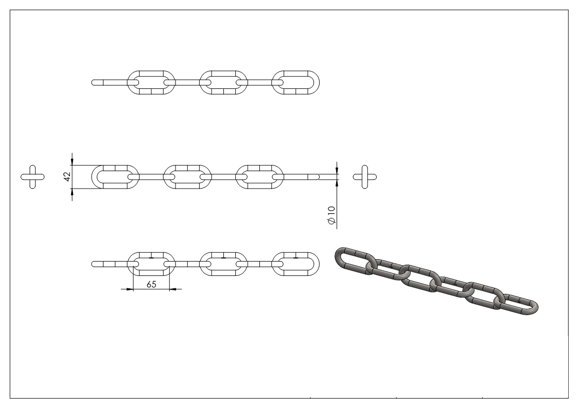 VA-Kette DIN 763, Ø 10mm