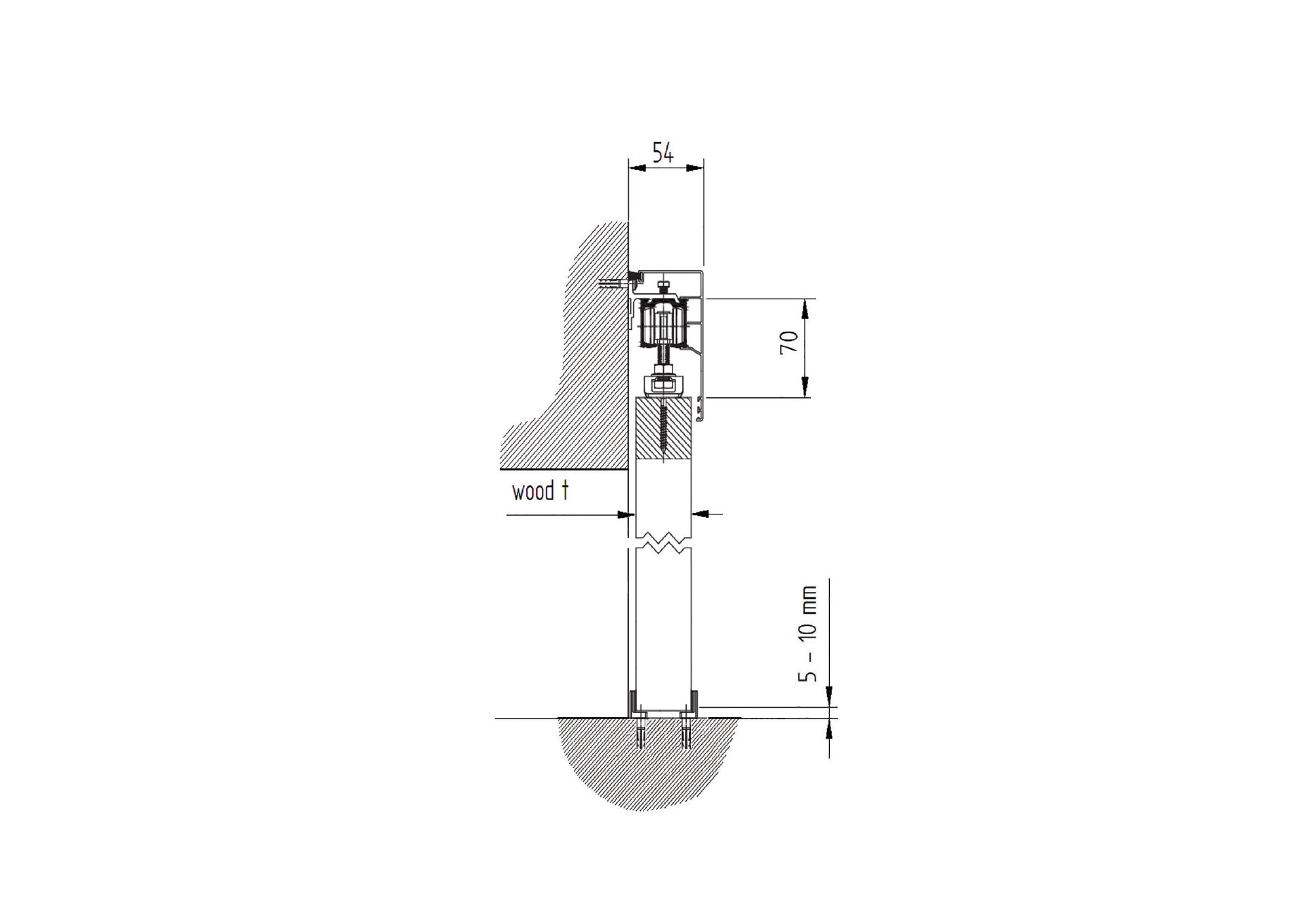 Schiebetuersystem Holztuer 60kg- Aluminium- Oberfuehrung 2m-89-11WSP8101SET-A.4
