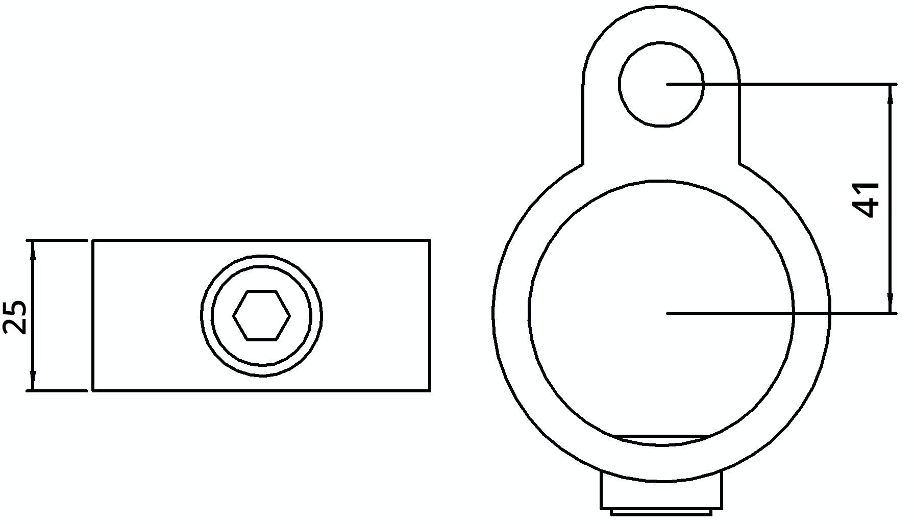 Rohrverbinder - Stellringauge - 138D48 - 48-3 mm - 1 1-2- - Feuerverzinkt u. Elektrogalvanisiert-138D48