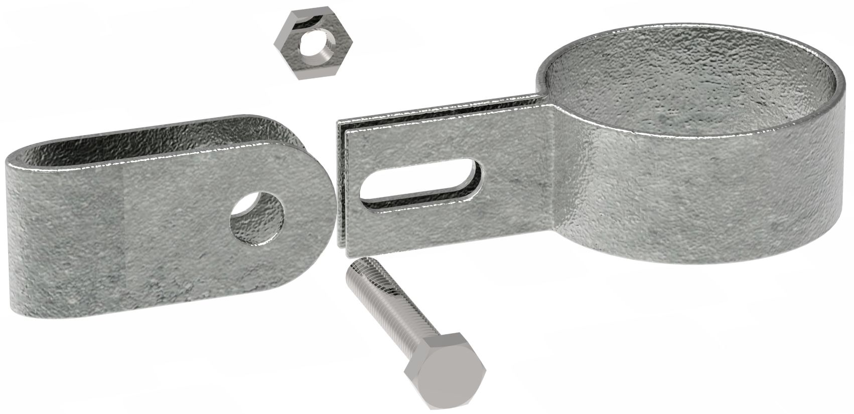 Rohrverbinder | Gitterhalter einfach | 170C42 | 42,4 mm | 1 1/4" | Feuerverzinkt u. Elektrogalvanisiert
