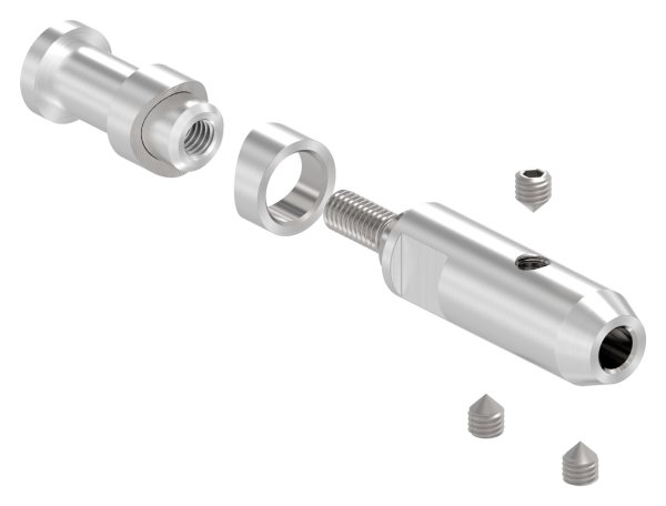 Seilhalter zum Schrauben und Spannen - Fuer Seil Ø 5 mm - V2A-11-2842.4