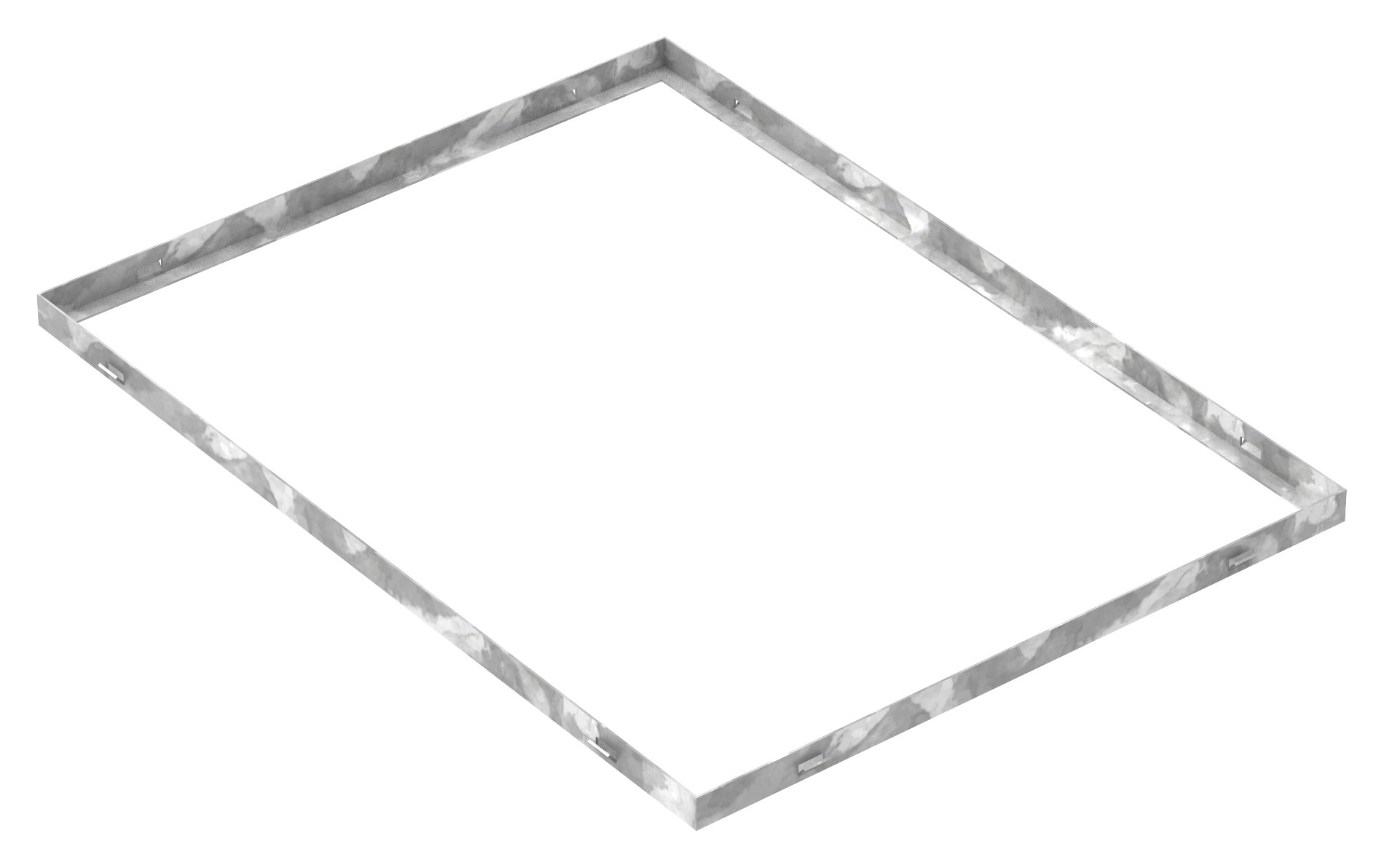 Zarge | Maße: 600x800x28 mm | für Rosthöhe 25 mm | aus S235JR (St37-2), bandverzinkt