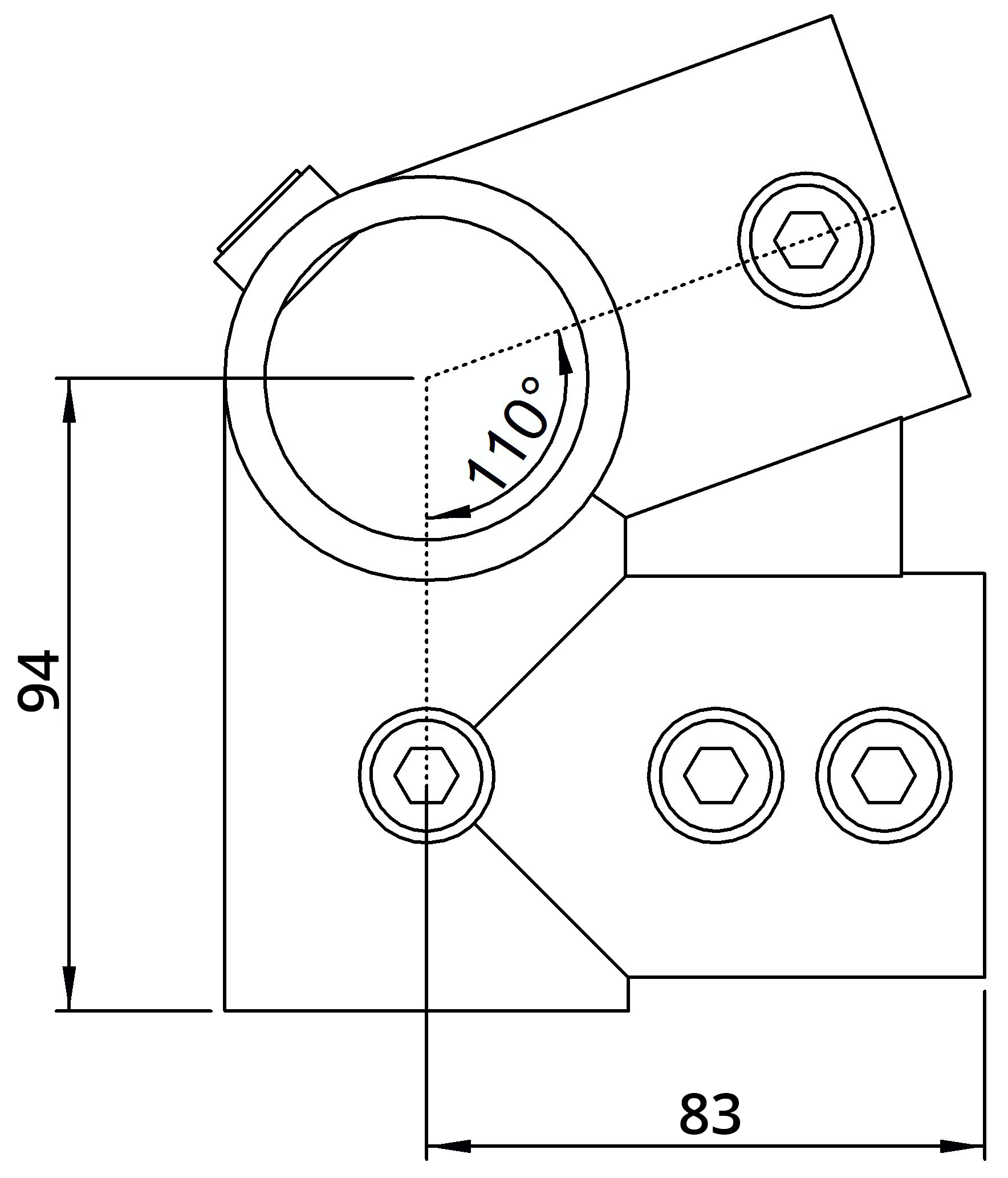 Rohrverbinder Traufenstueck 27-5° Ø 48-3 mm -1 1-2- - Temperguss verzinkt - 185D48-185D48