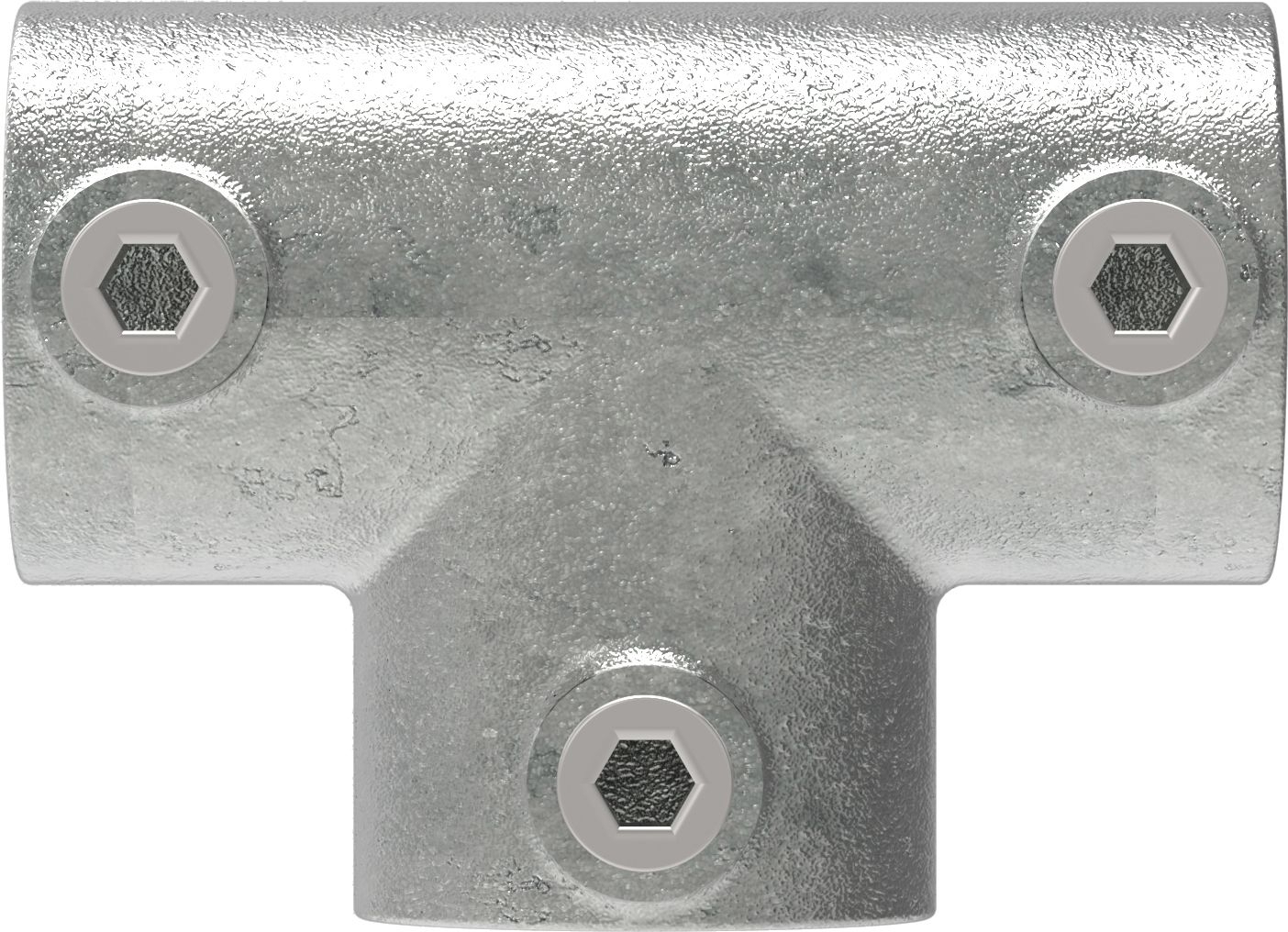 Rohrverbinder T-Stueck lang Ø 60-3 mm -2- - Temperguss verzinkt - 104E60-104E60