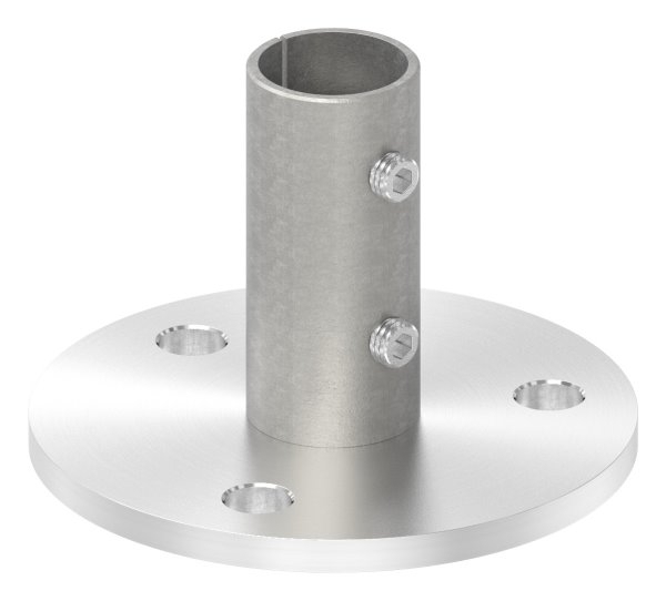 Wand- und Bodenanker  Masse- Ø 100x6 mm  fuer Rundrohr Ø 33-7x2-5 mm -V2A-11-3011.4