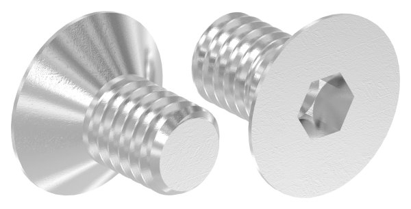 Senkkopfschraube V2A Edelstahl M6x10 mit Innensechskant ISO 10642-13-0001.4