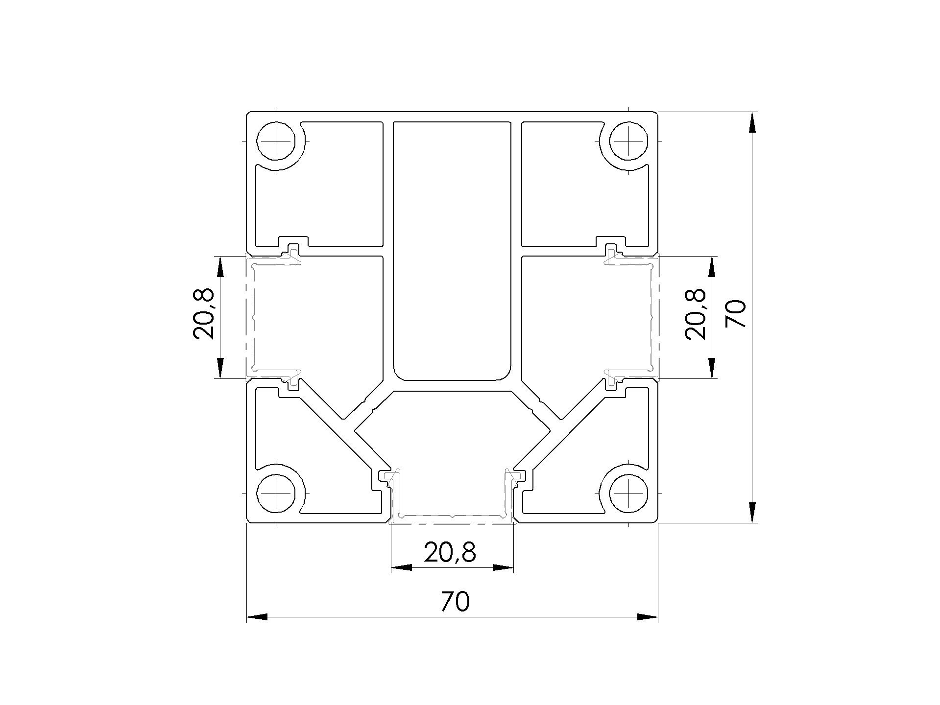 Zaunpfosten Aluminium 70 x 70 mm 6-0 m Anthrazit RAL 7016 fuer 20 mm Fuellungen-89.FGPRO70X706000R7016