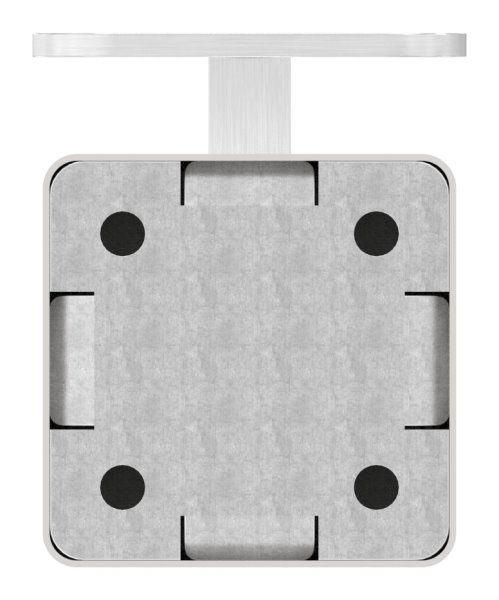 Handlaufhalter mit Cliprosette und Halteplatte fuer Vierkantrohr V2A-11-2082-A.4