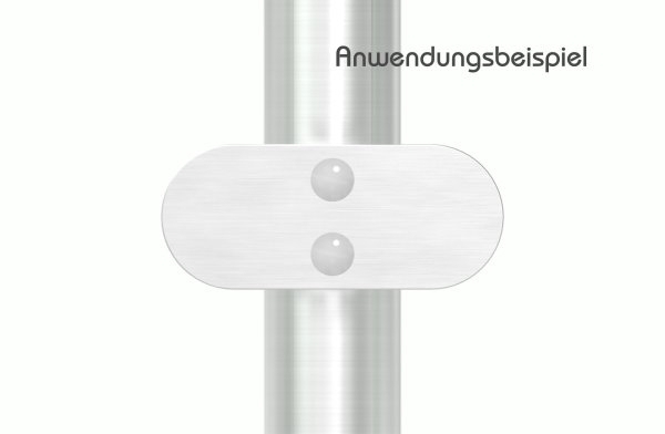 Sichtschutz Mittelglasklemme Edelstahl V4A Mod- 25 Halbrund gerade-88-1125-MK.V4A