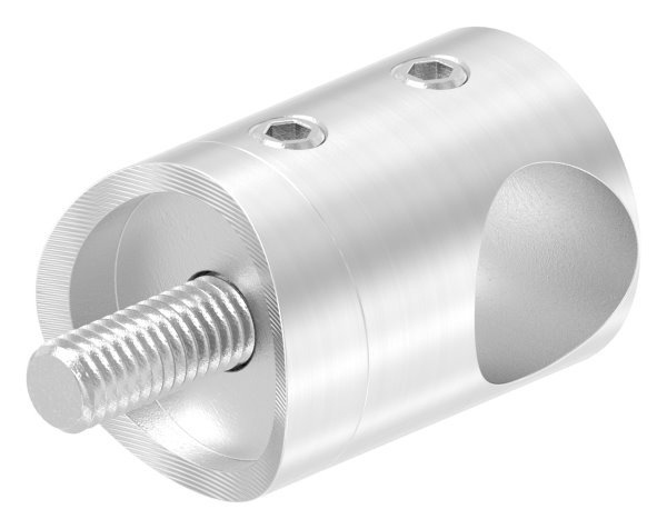 Querstabhalter Ø 22 mm | Anschluss: 42,4 mm | mit Bohrung: 14,2 mm | V2A
