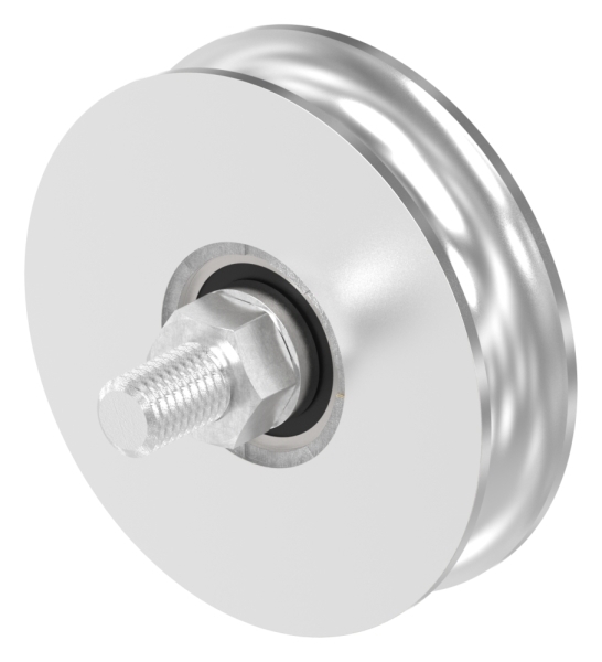 Schiebetorrolle Ø 100mm mit Rundrille Ø 20mm- V4A-88-11341-100.V4A