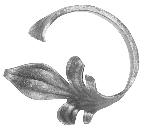 Leichtbarock - links - Barockansatz - Masse- 120x110 mm - Stahl S235JR- roh-30-1766.8