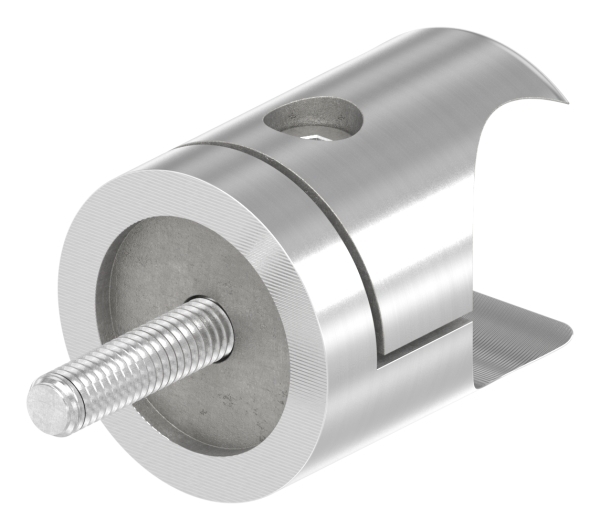Klemmprofilhalter Edelstahl V2A fuer Ø 27 mm- gerade- geschliffen-88-1155351-240.00