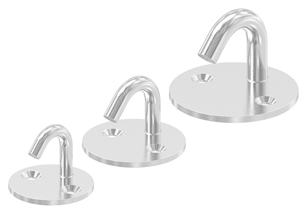 Befestigungsoese Edelstahl V4A Rundeisen Ø 6 mm mit runder Platte- 2 Bohrungen-88.11100076006