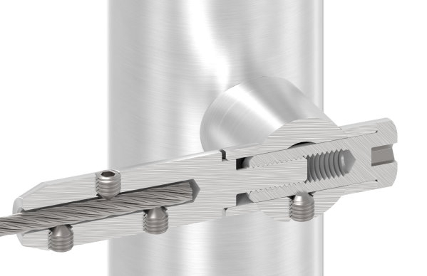 Seilhalter zum Schrauben und Spannen | Für Seil Ø 6 mm | V2A