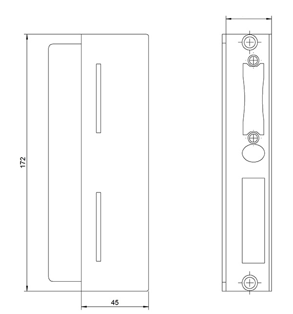 Gegenkasten - Masse- 50x45x172 mm - Stahl -Roh- S235JR-30-3377.8